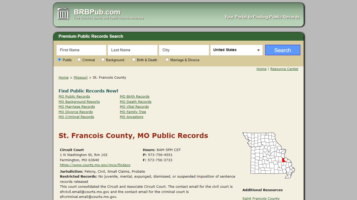 St. Francois County Public Records | Search Missouri ...